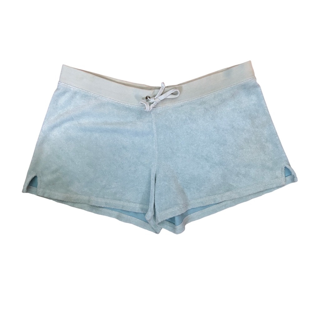 Vintage Juicy Couture Blue Terry Cloth Shorts Y2K Made in USA Size M